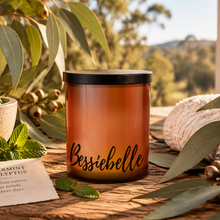 Load image into Gallery viewer, Peppermint Eucalyptus Amber Soy Candle
