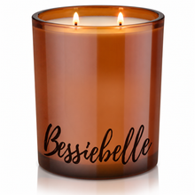 Load image into Gallery viewer, Wild Lavender Amber Soy Candle Burning
