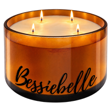 Load image into Gallery viewer, Blue Gum Amber Statement Candle Burning
