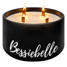 Load image into Gallery viewer, Bush Flowers Statement Candle Black Burning
